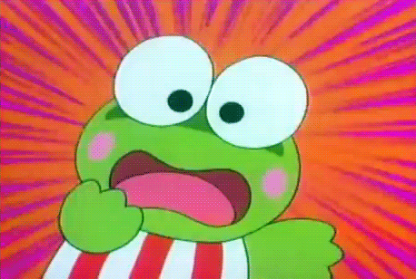 Keroppi Doing Shock Face Reaction GIF