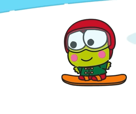 Keroppi Enjoy Playing Skate Board GIF