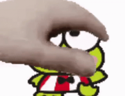 Keroppi Getting Squeeze By The Man GIF