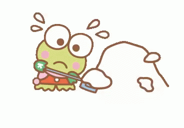 Keroppi Holding A Shovel GIF