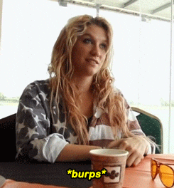 Kesha Burp After Good Meal GIF