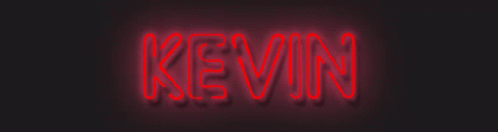 Kevin Red Retro Neon Sign Flicker GIF