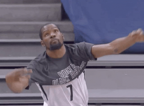Kevin Durant Hands Up Three GIF