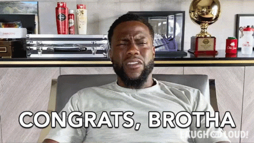 Kevin Hart Congrats Brotha Work Anniversary Meme GIF