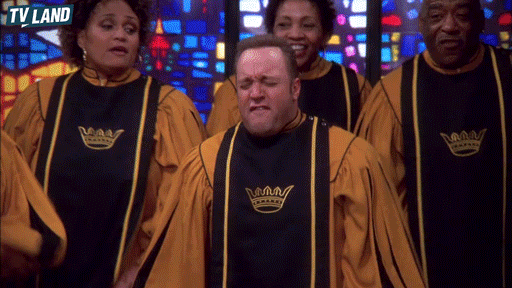 Kevin James Singing In Church GIF