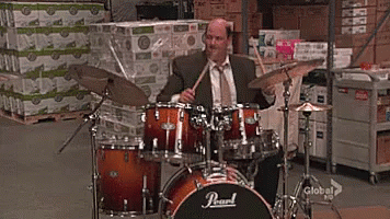 Kevin The Office Drummer Playing Rim Shot GIF