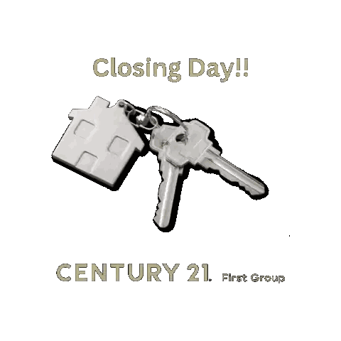 Keys With House Keychain and Closing Day Text