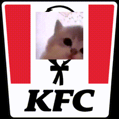 KFC Logo With Cat Behind It GIF