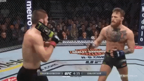 Khabib Attacking With A Bottle GIF
