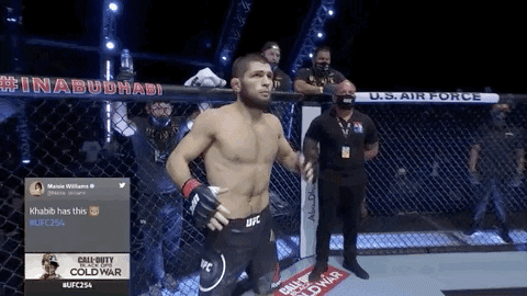 Khabib Hitting His Abs GIF
