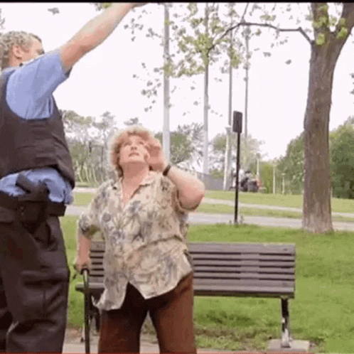 Kick In The Nuts Angry Fat Lady GIF