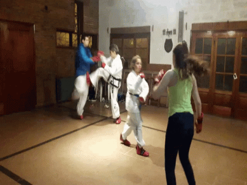 Kick In The Nuts Karate Sparring Fail GIF