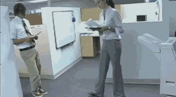 Kick In The Nuts Office Employees GIF