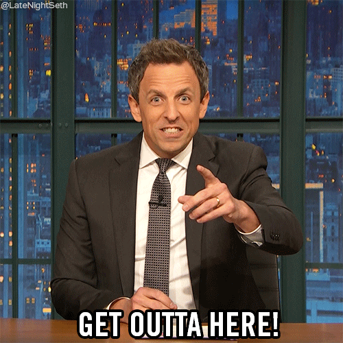 Kick Rocks Seth Myers GIF