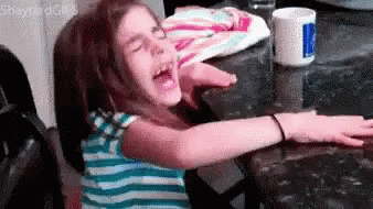 Kicking And Screaming Kid Melting Off Chair GIF