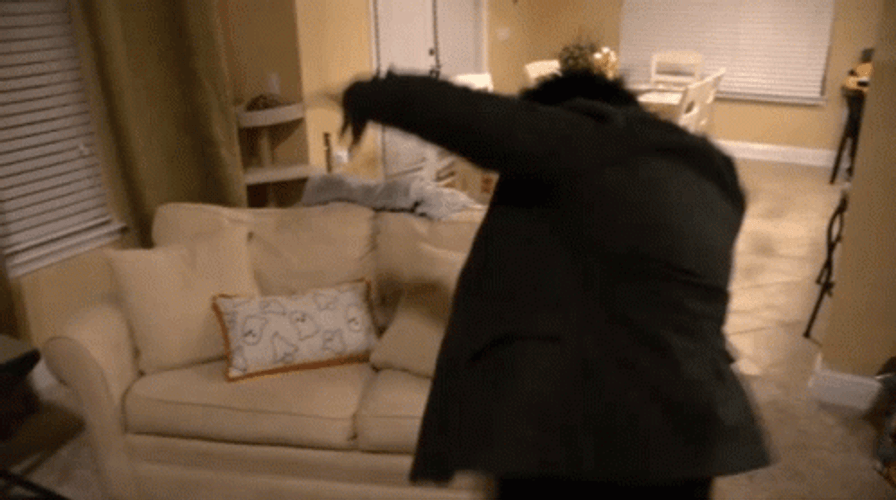 Kicking And Screaming Flipping Over Couch GIF