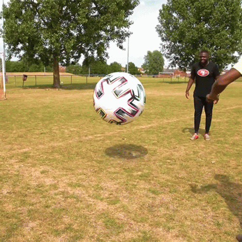 Kicking Big Soccer Ball GIF