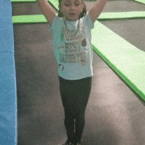 Kid Backflip In A Trampoline  GIF