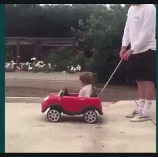 Kid Break Red Toy Car Crash GIF