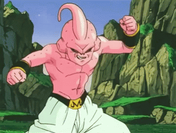 Kid Buu Preparing To Attack GIF