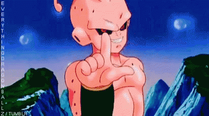 Kid Buu Smirking Shaking Point Finger GIF