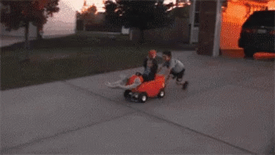 Kid Car Crash While Playing Basketball GIF