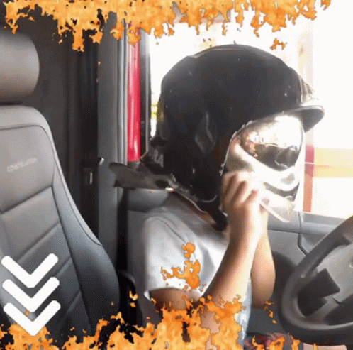 Kid Driving The Firefighter Truck GIF