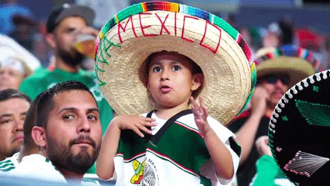 Kid Fan From Mexico Watching Soccer Game GIF