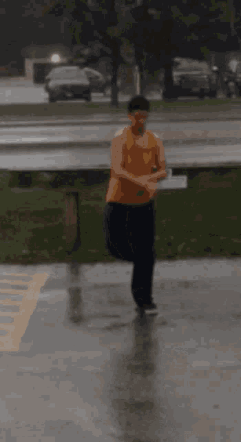 Kid Feet Moves Dancing In The Rain GIF