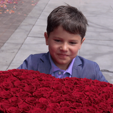 Kid Heart Roses Bouquet Gift GIF