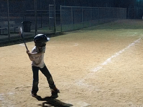 Kid Home Run Swing And A Miss GIF