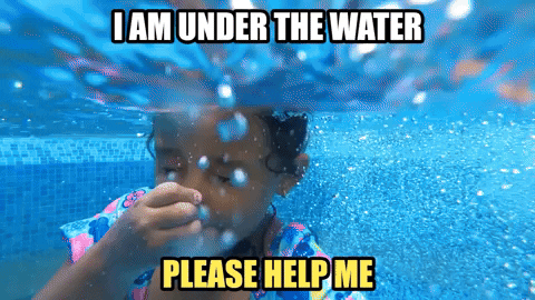 Kid In Pool I Am Under The Water GIF