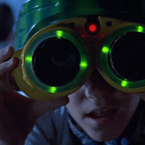 Kid Night Vision Binocular Sees Monster GIF