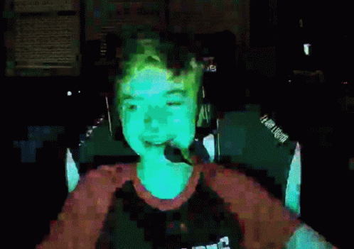 Kid On A Computer Flashing Colors GIF