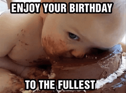 Kid On Cake Funny Happy Birthday Meme GIF