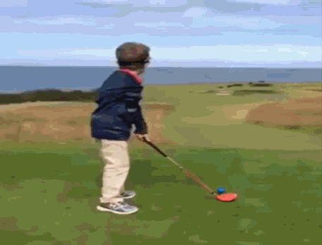 Kid Playing Golf GIF
