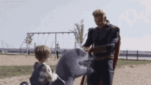 Kid Playing See Saw Homelander Meme GIF