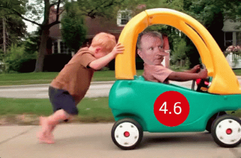 Kid Pushing Car Crash GIF