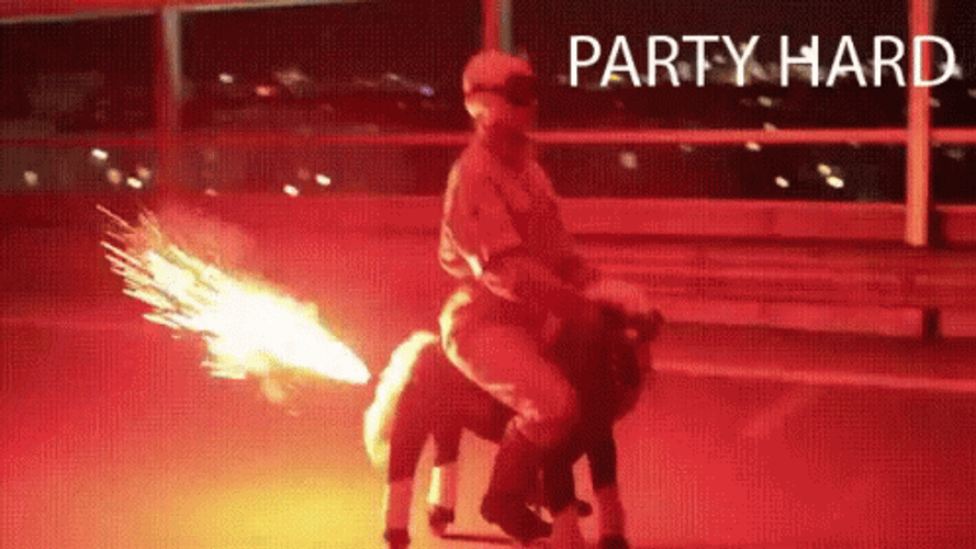 Kid Riding Its Wild Horse Party Hard GIF