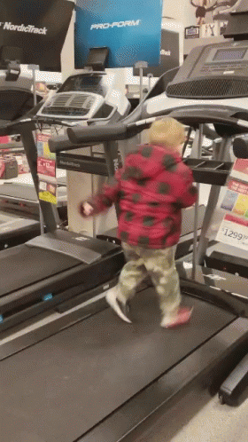 Kid Running On Treadmill GIF