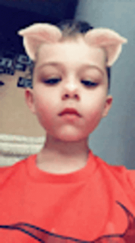 Kid Saying Adele Hello With Cat Filter GIF