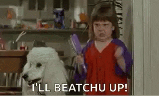 Kid Says Beat You Up To Poodle GIF