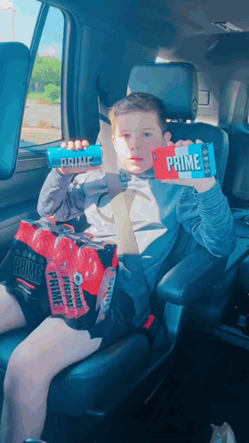 Kid Showing His Prime Drinks GIF