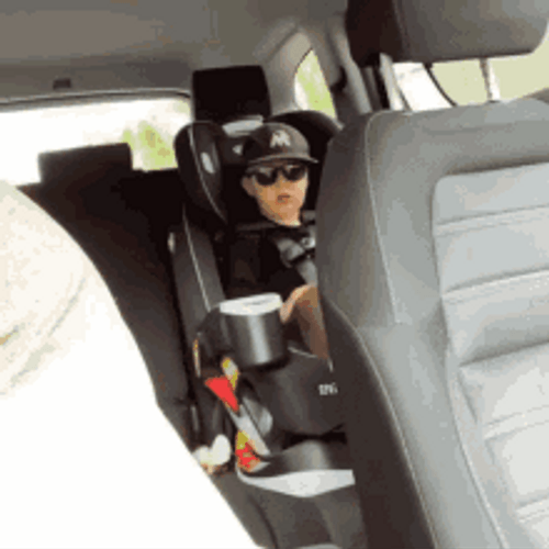 Kid Sitting Car Seat Fix Cap Yes Ma'am GIF