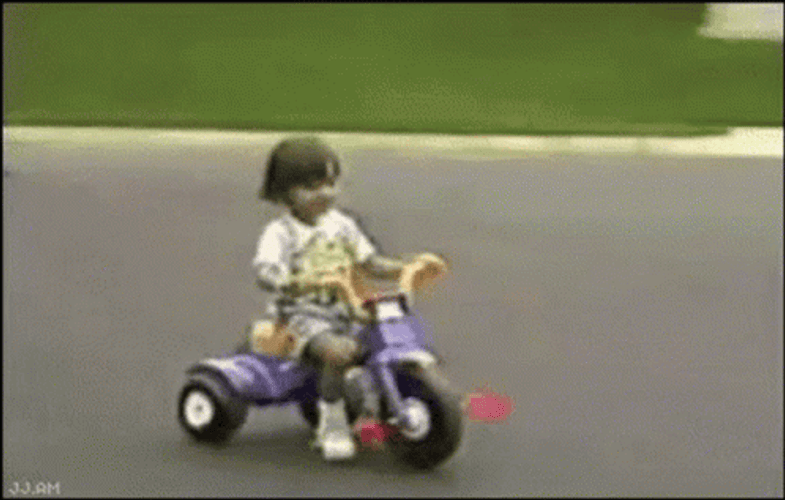 Kid Toy Bike Crash GIF