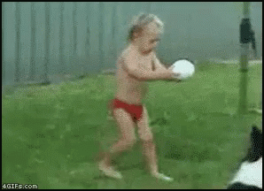 Kid Trying To Kick Butt Fumble GIF