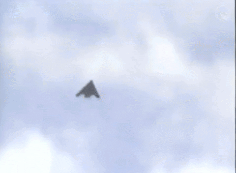 Kid Watching Jet Soaring Up High GIF