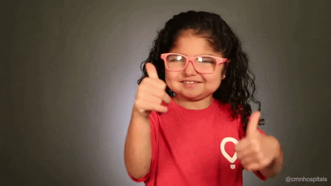 Kid With Eye Glasses Thumbs Up GIF