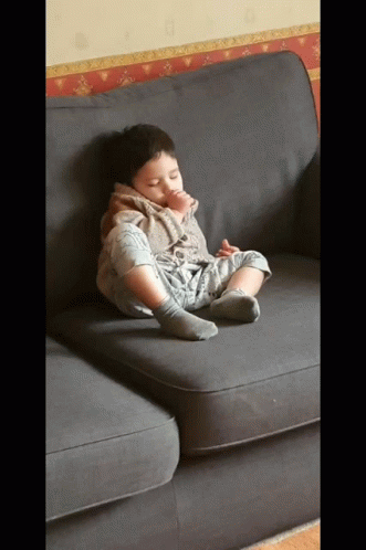 Kids Falling A Sleep In Couch GIF