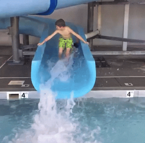 Kids Falling Accidentally In The Pool Slide GIF